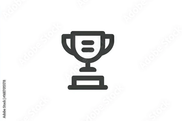 Fototapeta Simple line art of a trophy on a pedestal.