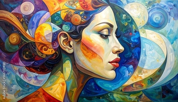 Obraz Colorful abstract portrait