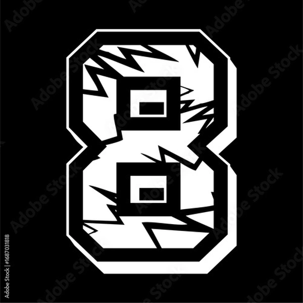Obraz Cracked figure eight vector design with black background.