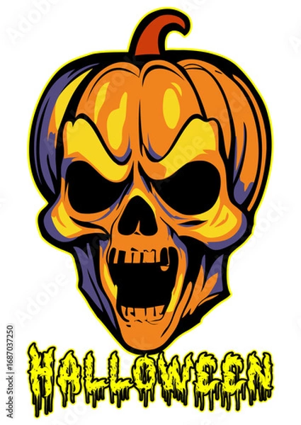 Obraz Halloween Pumpkin Skull.eps