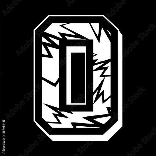 Obraz cracked zero vector design. with black background.
