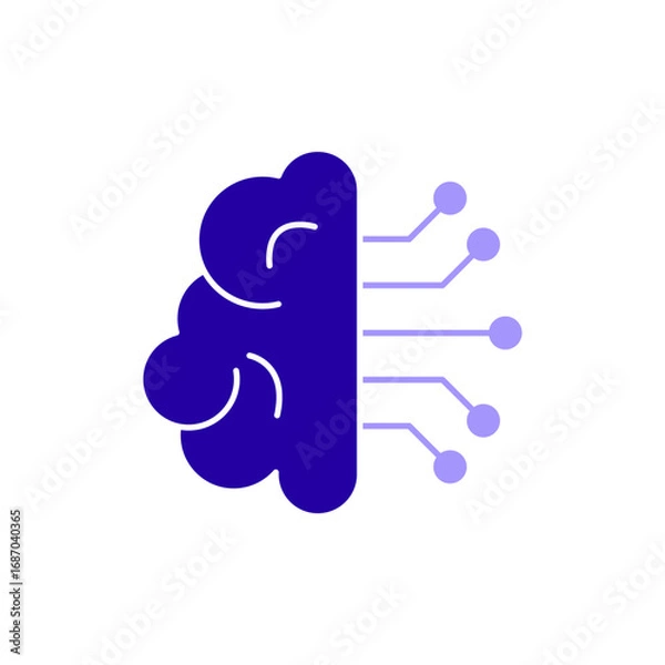 Fototapeta Icon a artificial intelligence, isolated against a clean background.