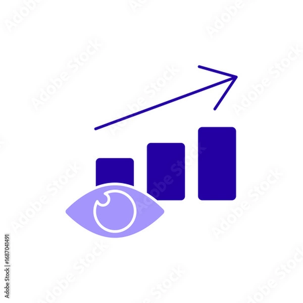 Fototapeta Icon a predictive analytics, isolated against a clean background.