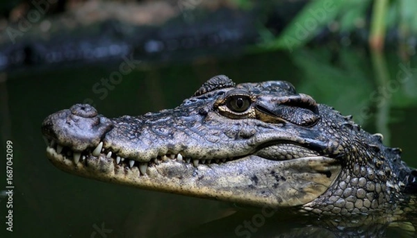 Obraz Close-up of a young crocodile's head