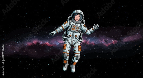 Fototapeta Astronaut in Space Exploring the Cosmos