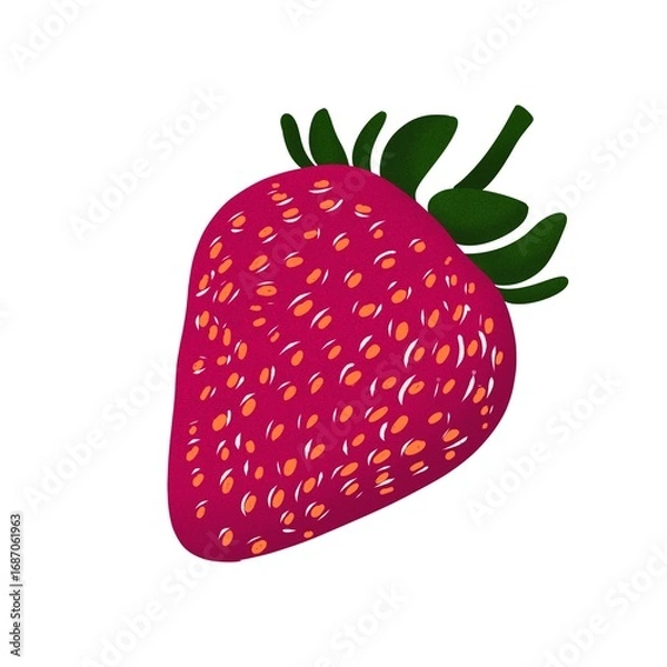 Fototapeta Red Strawberry Vector Fresh Organic Fruit Illustration