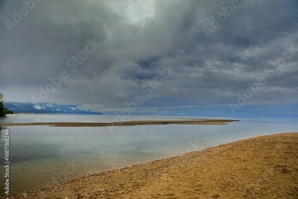 Fototapeta Fog on the shore of Lake Baikal.