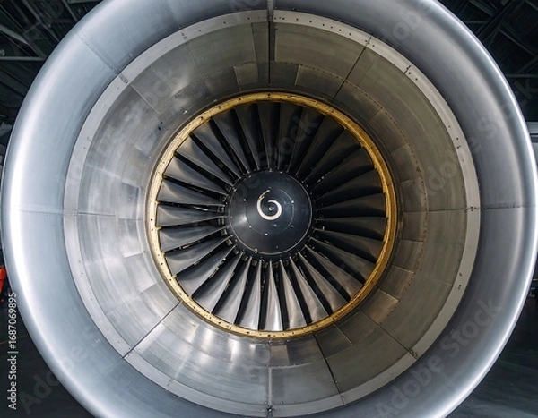 Obraz Airplane jet engine close-up