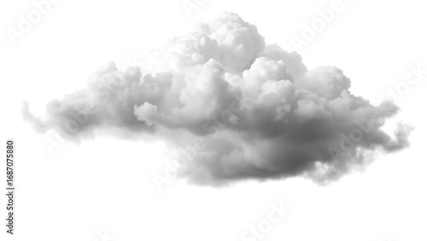 Fototapeta Black cloud isolated on transparent white background cloud Dark storm cloud 3D rendering Clip art cu