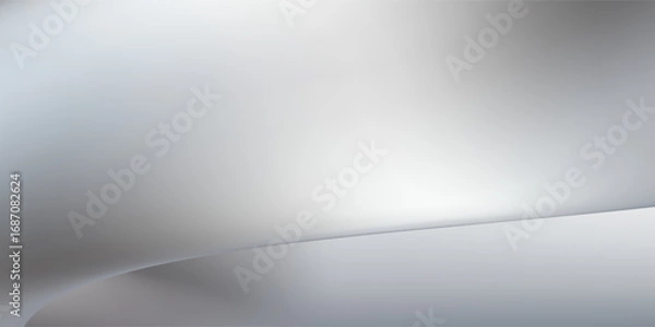 Fototapeta Elegant Silver Gradient Abstract Background with Smooth Curves