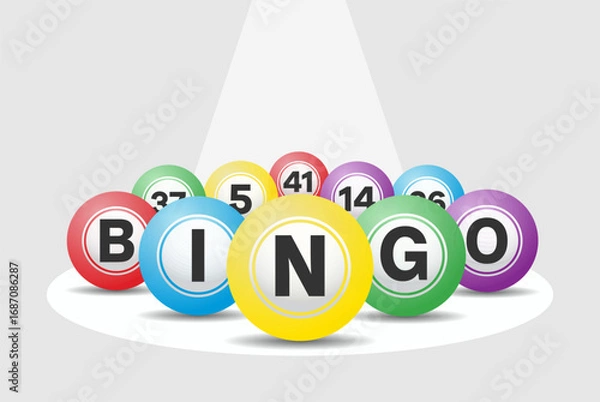 Fototapeta Bingo lottery balls letters isolated on white background. Bingo lottery game balls. Vector stock