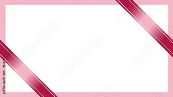 Fototapeta Cute ribbon simple frame background