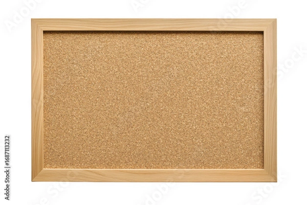 Obraz Corkboard bulletin board with wooden frame mockup, memo board, notice board, pin board, office, home decor, blank template, isolated on transparent background