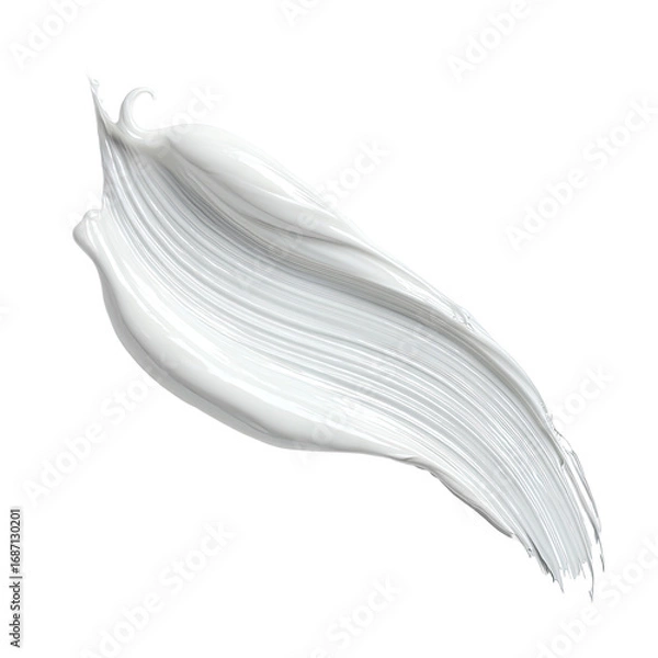 Fototapeta White cosmetic smear, flowing, smooth texture