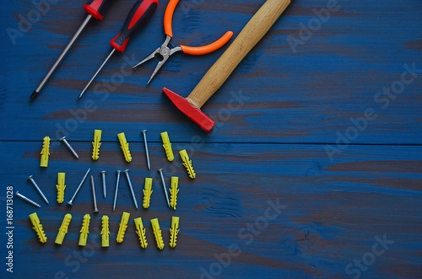 Obraz Hammer,  screwdriver,  dowels