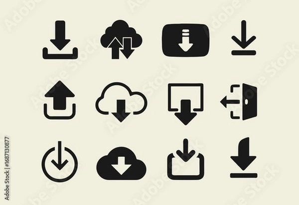 Obraz Vector download icon set