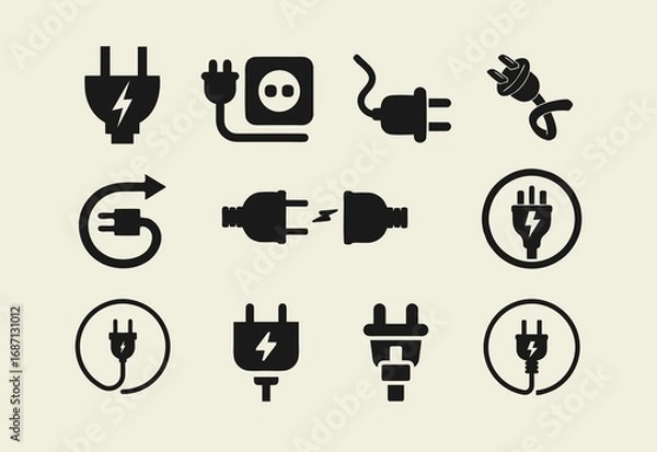 Obraz Vector cable plug collection