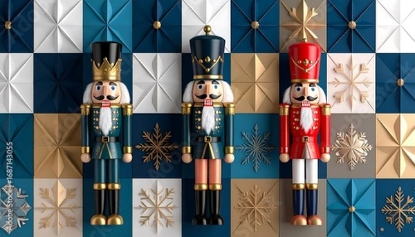 Obraz Nutcrackers on a decorative background