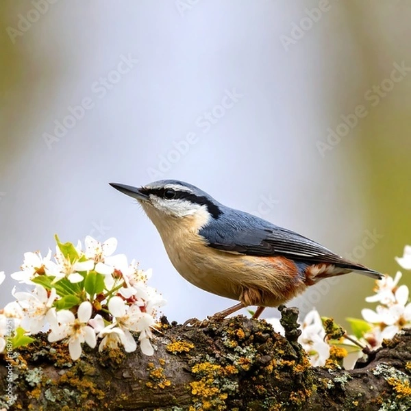 Obraz Nuthatch on Blossoms