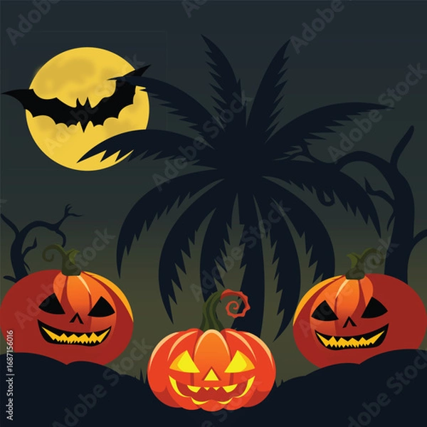 Obraz Halloween background with pumpkin