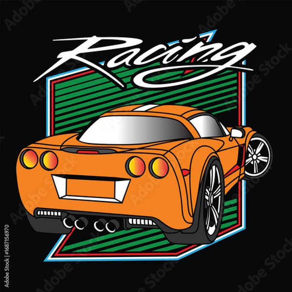 Fototapeta vector illustration of a sports car
