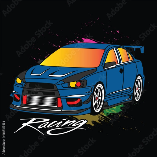 Fototapeta vector illustration of a sports car