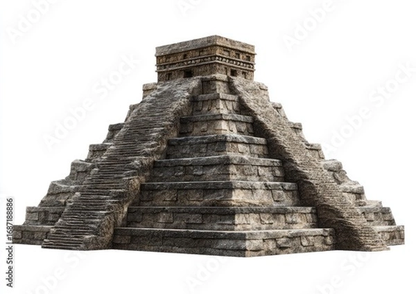 Obraz Ancient Mesoamerican pyramid, detailed stonework