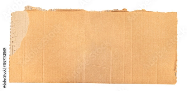 Fototapeta Piece of torn cardboard on a white background. Torn cardboard isolate
