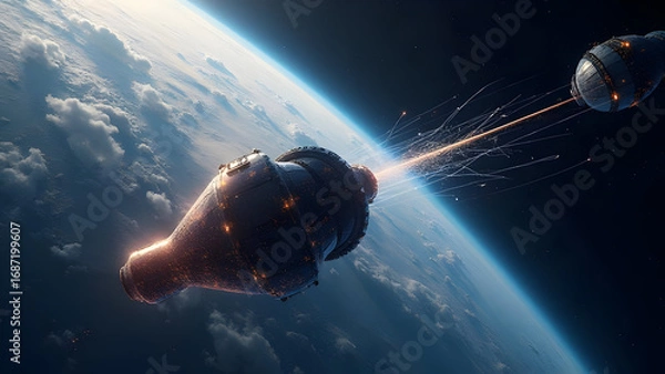 Obraz AI-Enhanced Space Tether Electrodynamic Deorbiting