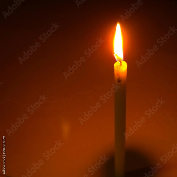 Obraz Burning candle light glowing flame