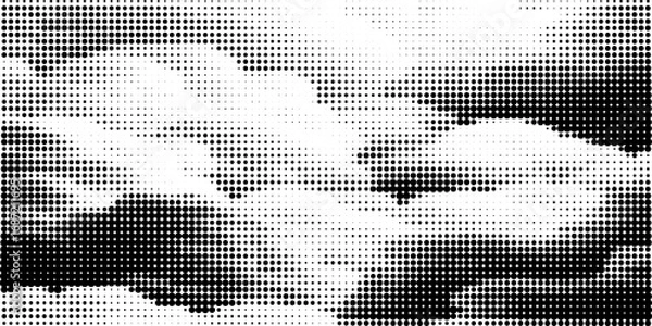 Fototapeta Edge frame. Halftone cartoon border. Pop art dot. Attention pattern. Faded attention texture. Black line isolated on white background. Concentration lines design. Grunge dots zoom. Modern