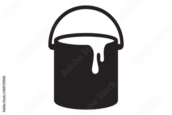 Fototapeta paint can silhouette, black and white silhouette, vector and illustration
