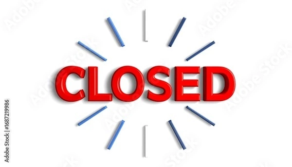 Fototapeta Closed sign with radiating lines