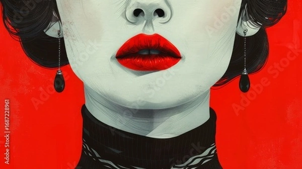 Fototapeta The illustration combines bold, modern design elements with a minimalist aesthetic, creating a chic and contemporary look.