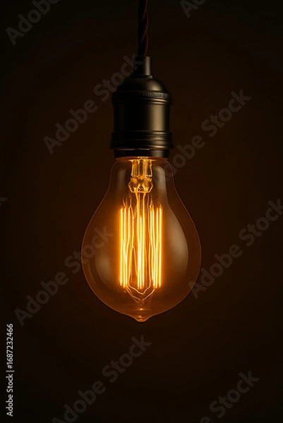Obraz light bulb on black background