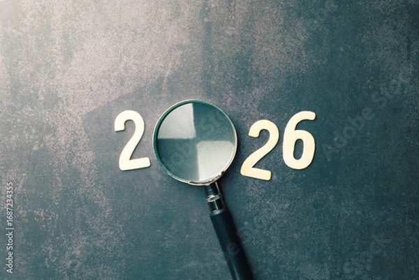 Obraz Looking Ahead to the Year 2026 with Magnifying Glass