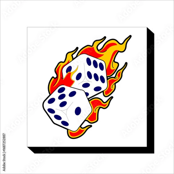 Fototapeta burning dice