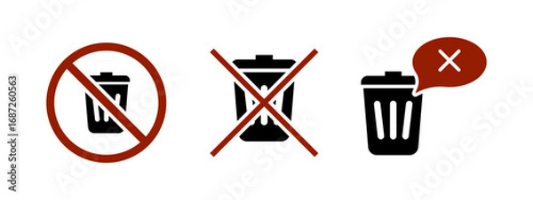 Fototapeta no trash bin icon vector illustration. no trash icon in flat style - stock vector.