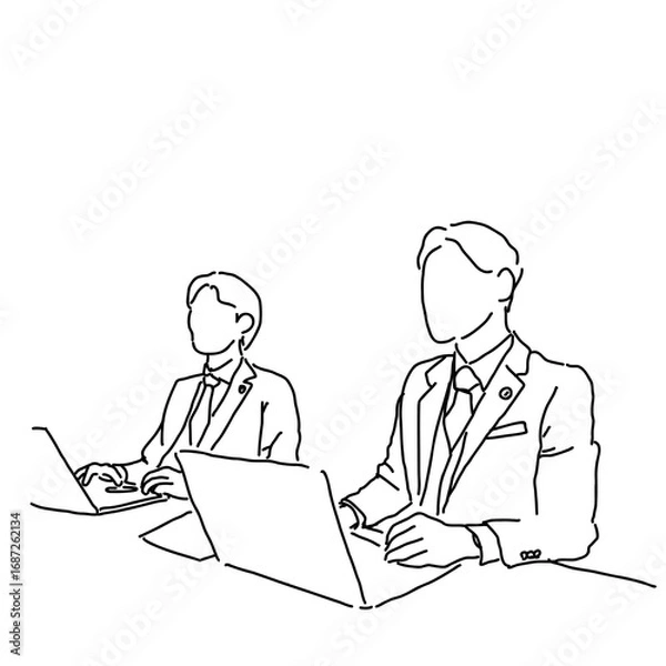 Fototapeta 仕事するビジネスマン/弁護士