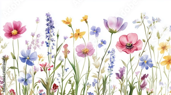 Obraz spring flowers and grass