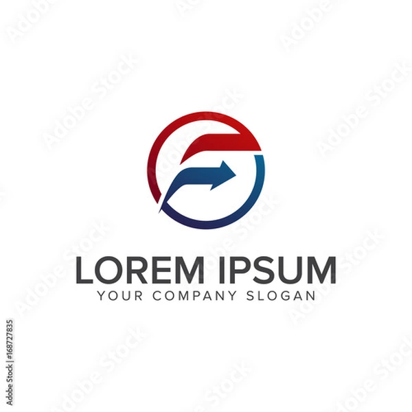 Obraz Letter F arrow Logo design concept template