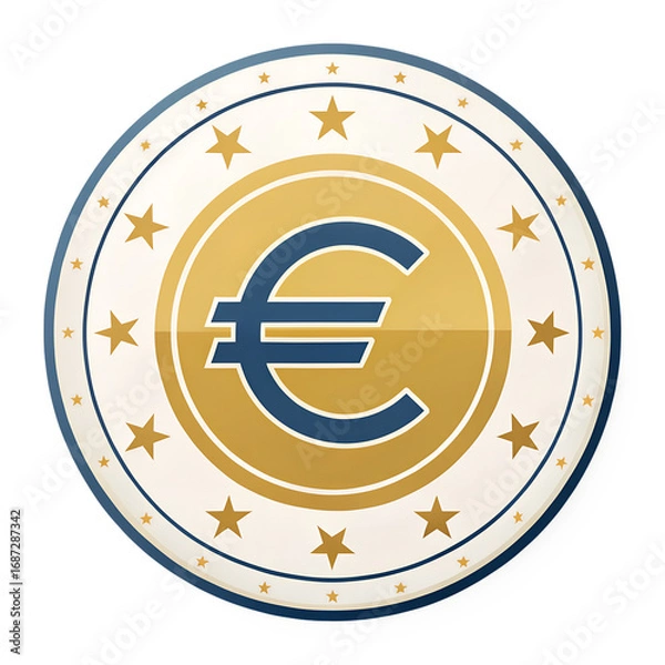 Fototapeta euro symbol icon isolated on white background. PNG Transparent file type with high definition quality And vibrant color grading Available.