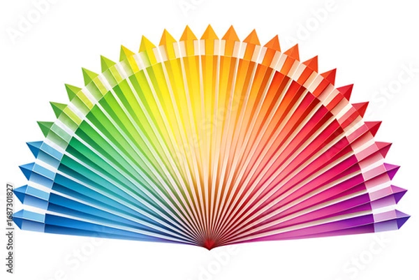 Fototapeta color guide fan isolated on white background. PNG Transparent file type with high definition quality And vibrant color grading Available.