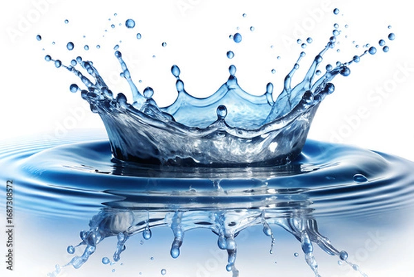 Fototapeta blue water splash isolated on white background. PNG Transparent file type with high definition quality And vibrant color grading Available.