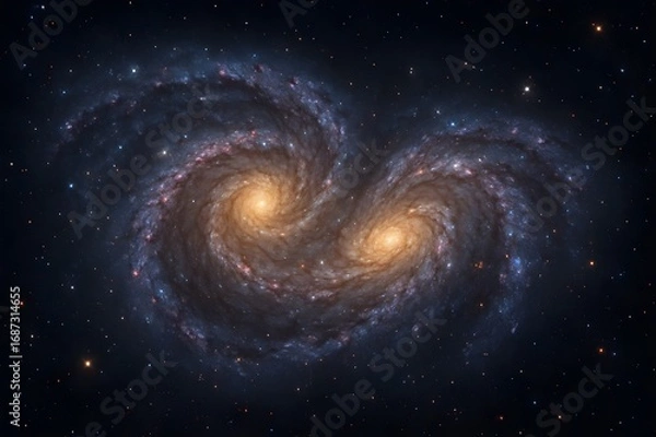 Obraz Two galaxy combined each other 