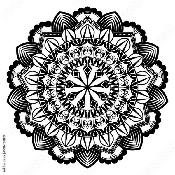 Obraz Mandala art decorative circular floral pattern design isolated vector illustration