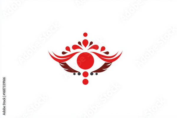 Fototapeta Minimal vector design of Durga Mata’s symbolic eye and third eye.
