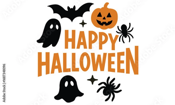 Fototapeta halloween pumpkin and bats