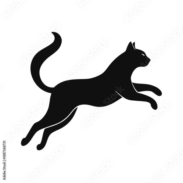 Obraz Jumping Cat Silhouette Vector