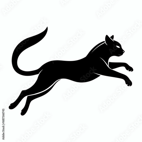 Obraz Jumping Cat Silhouette Vector